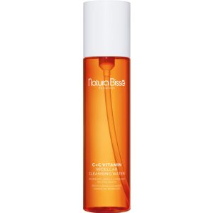 Natura Bissé C+C Vitamin Micellar Cleansing Water i genomskinlig flaska med vit kork